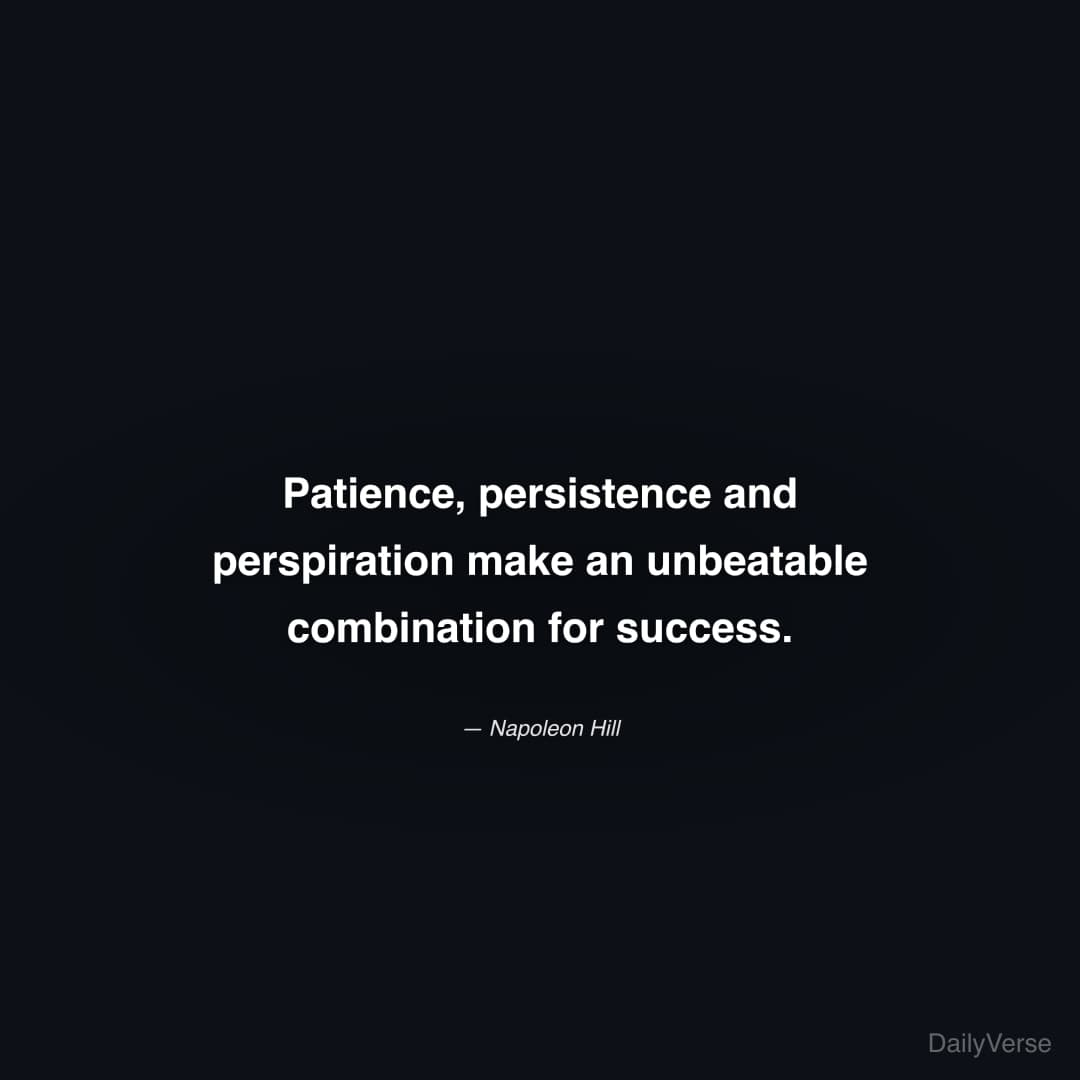 Patience, persistence and perspiration make an unb