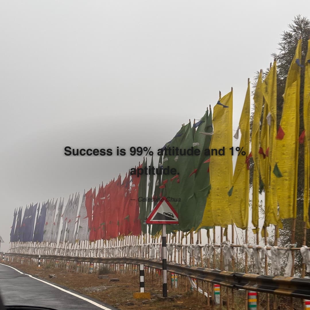 "Success is 99% attitude and 1% aptitude." — Celestine Chua